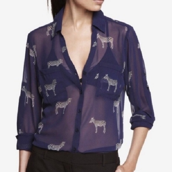 EXPRESS | zebra print portofine shirt - Picture 8 of 8